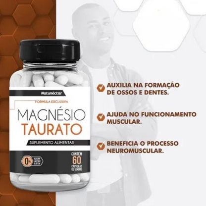 Magnésio Taurato Natural 120 Capsulas 500mg
