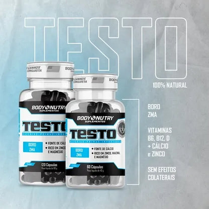 Suplemento - Testo, Masculino e Feminino, 120 Cápsulas - Body Nutry