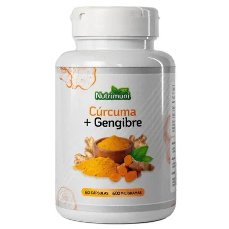 Cúrcuma Longa com Gengibre Premium - 60 Cápsulas de 600mg em cada pote