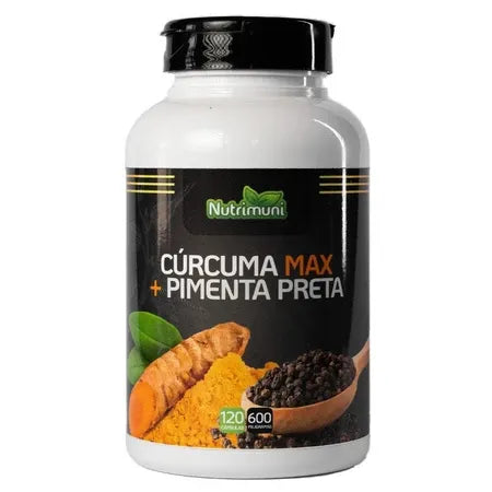 Cúrcuma Longa Max 120 Cáps 600mg Cúrcuma + Piperina que é Pimenta Preta