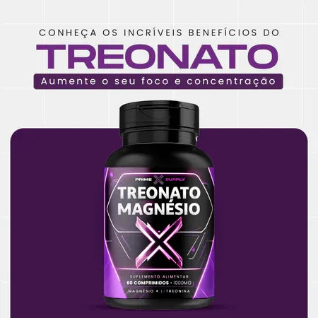 Suplemento Magnésio L - Treonato 1000mg Foco, Memória Aprendizagem 60 Comprimidos Porta Organizador