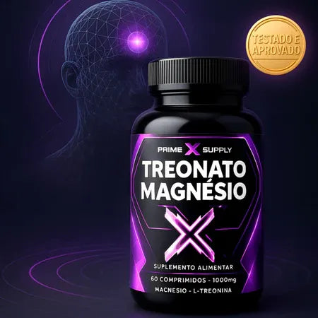 Suplemento Magnésio L - Treonato 1000mg Foco, Memória Aprendizagem 60 Comprimidos Porta Organizador